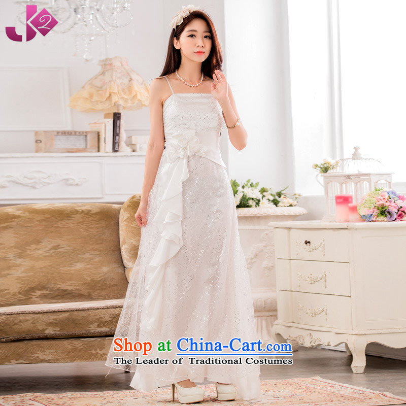 The new 2015 JK2 pure color large yards) bows services performed under the auspices of evening sweet strap long skirt dress blue XXXL recommendation 175 around 922.747 ,JK2.YY,,, shopping on the Internet