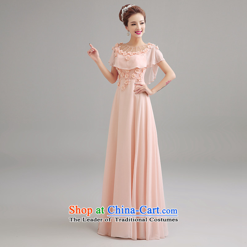 Every bride pink Connie back flowers marriage evening dress red wedding services wedding long) bows 2015 NEW LF0019 meat pink XXL, JIAONI stephanie (PER) , , , shopping on the Internet