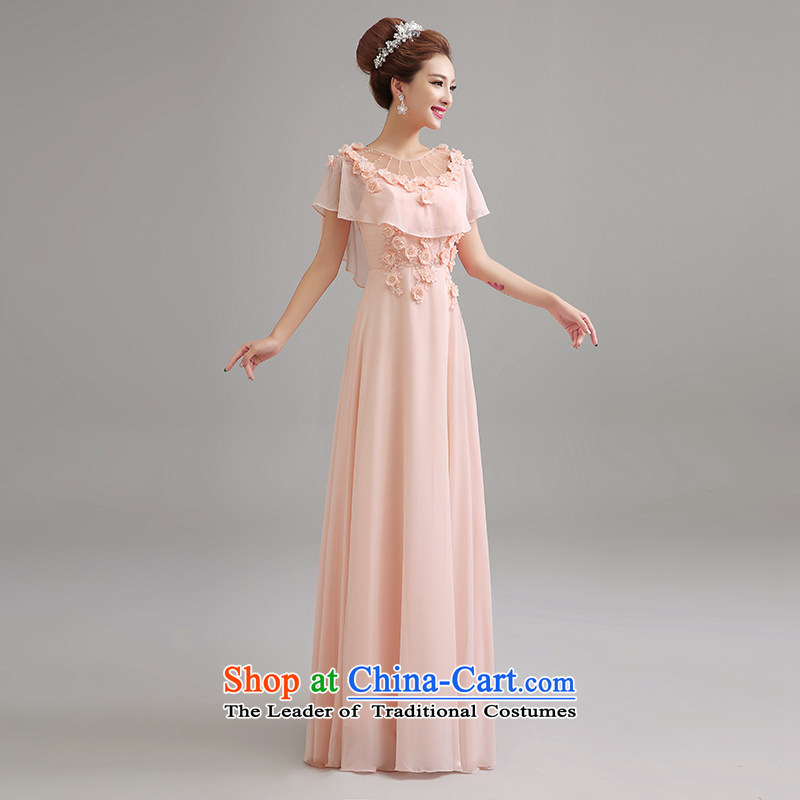 Every bride pink Connie back flowers marriage evening dress red wedding services wedding long) bows 2015 NEW LF0019 meat pink XXL, JIAONI stephanie (PER) , , , shopping on the Internet