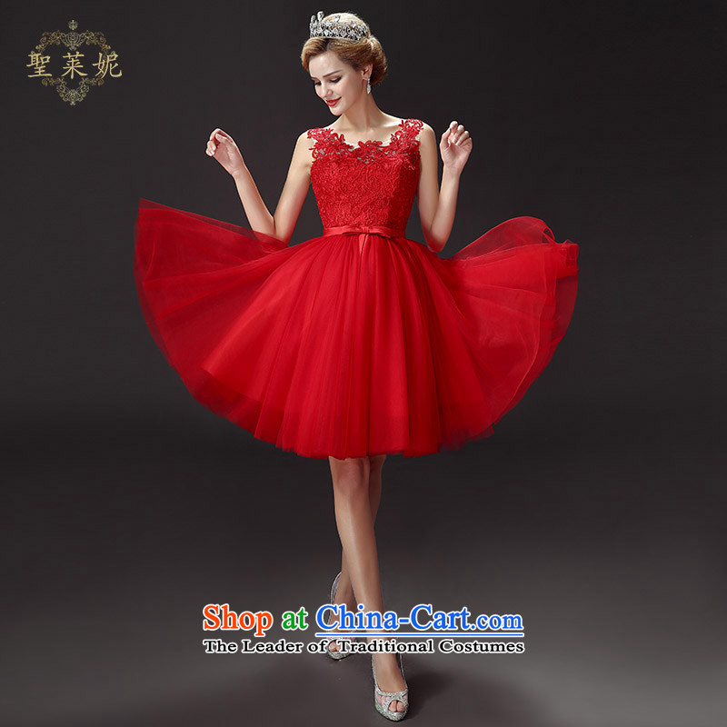 The Holy her wedding dress bride evening dresses 2015 Spring/Summer new red short of married women wedding lace bridesmaid Services Services Red S, holy bows her lai ni) sheng , , , shopping on the Internet
