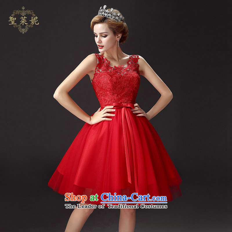 The Holy her wedding dress bride evening dresses 2015 Spring/Summer new red short of married women wedding lace bridesmaid Services Services Red S, holy bows her lai ni) sheng , , , shopping on the Internet