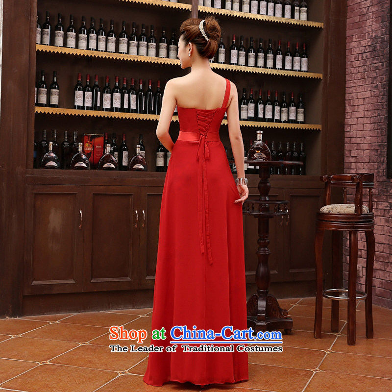 Time Syrian evening dresses 2015 annual meeting of the persons chairing the new long red evening of married women serving drink shoulder evening dress graduated dress skirt red XL, Syria has been pressed time shopping on the Internet