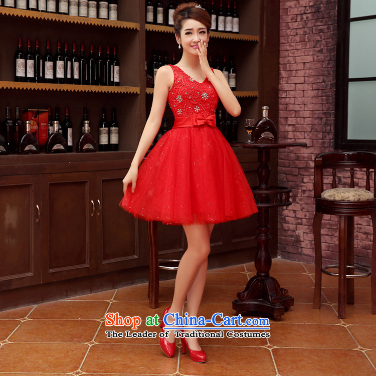 The Syrian brides bows service hour 2015 new red short of Korean bon bon wedding dress shoulders V-Neck diamond wedding dresses small bridesmaid evening dress White XXL picture, prices, brand platters! The elections are supplied in the national character of distribution, so action, buy now enjoy more preferential! As soon as possible.