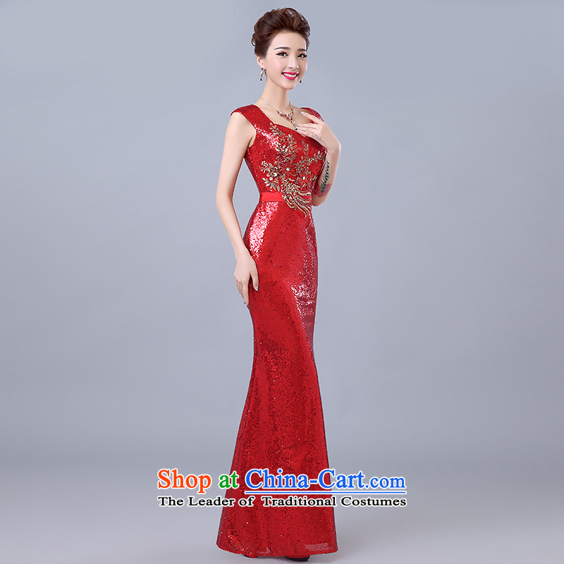 Yi Sang-bride bows to love the summer 2015 new long stylish evening dresses banquet red light shoulders chip evening dresses female red XXL, Yi love is , , , shopping on the Internet