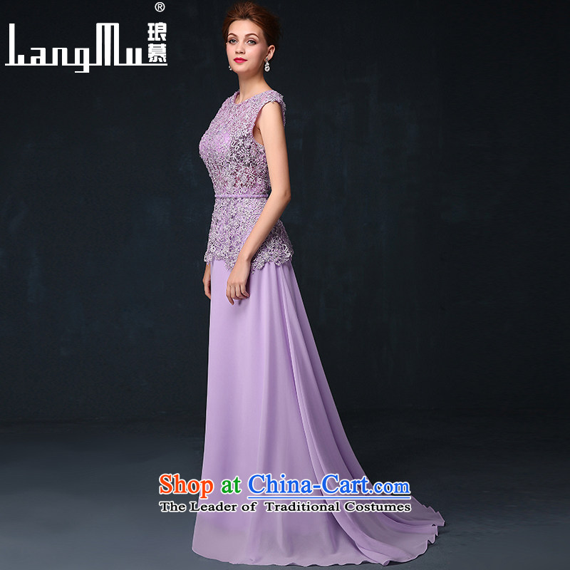 The dress Luang in summer and autumn 2015 new Korean flower marriages bows service banquet long evening dress with a light purple S, Luang in , , , shopping on the Internet