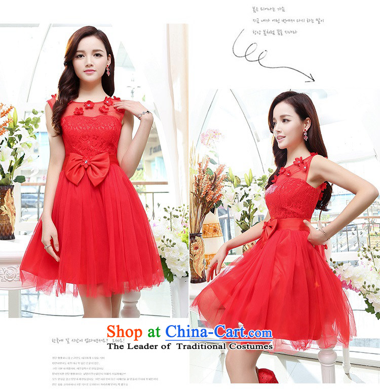 Upscale dress lace round-neck collar dresses sleeveless dress bon bon skirt 2015 Summer New flower bud skirt wedding dress bridesmaid skirt princess apricot M brand, prices, picture platters! The elections are supplied in the national character of distribution, so action, buy now enjoy more preferential! As soon as possible.