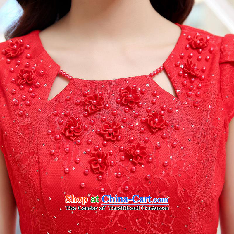 Upscale dress 2015 Summer red bridesmaid bridal dresses dress in long serving Sau San video thin bows wedding banquet red 2XL,UYUK,,, shopping on the Internet