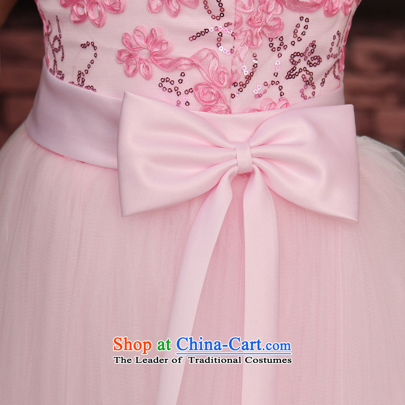 Bridesmaid shoulders V-Neck small dress skirt bride bridesmaid service pack wedding dresses marriage bows bridesmaid dresses services rose red XL, Charlene Choi spirit has been pressed shopping on the Internet