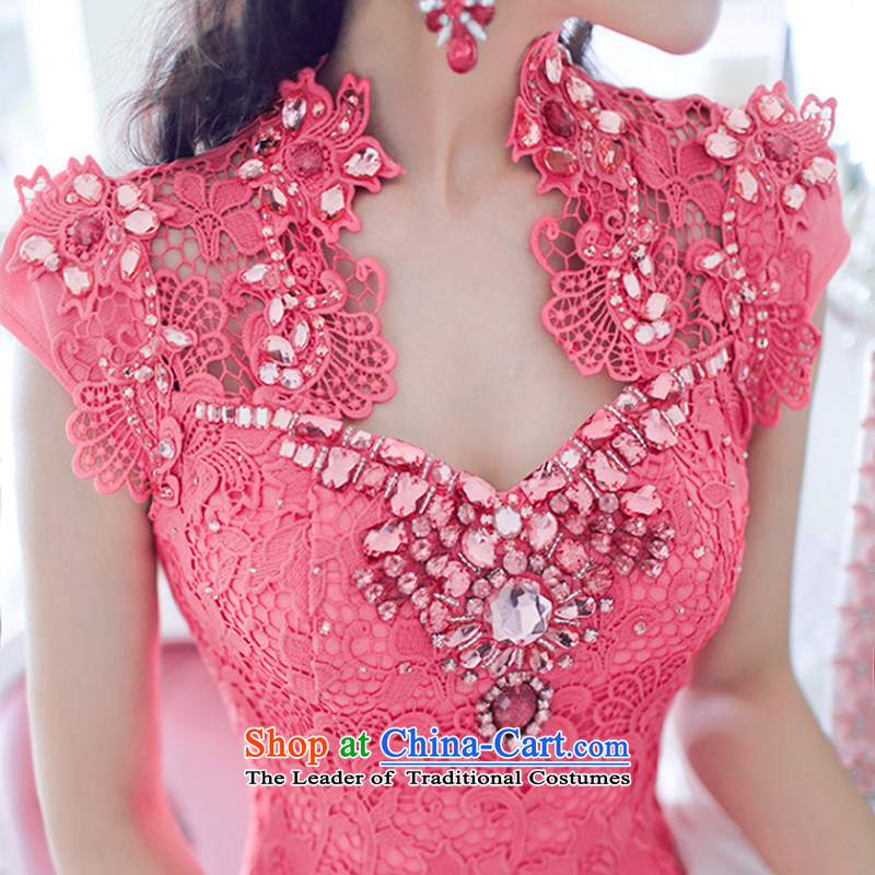 Four two-yi 2015 evening dress bridal dresses bridesmaid lace engraving the Pearl River Delta and the package of Sau San dresses 1227 red , L, four more than two Yi shopping on the Internet has been pressed.