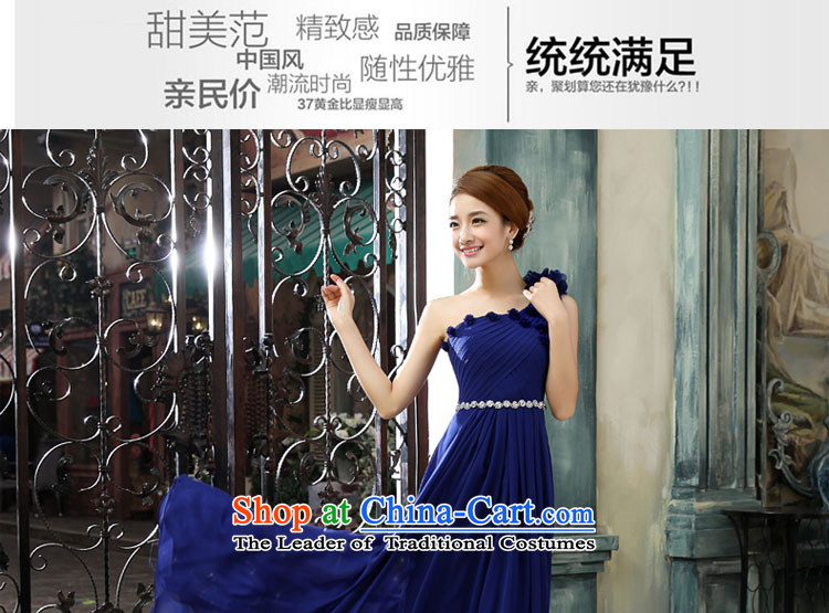 Each new 2015 Connie shoulder blue dress long annual shoulders in summer and autumn Sau San chaired the banquet were girls A dress  M picture, prices, brand platters! The elections are supplied in the national character of distribution, so action, buy now enjoy more preferential! As soon as possible.