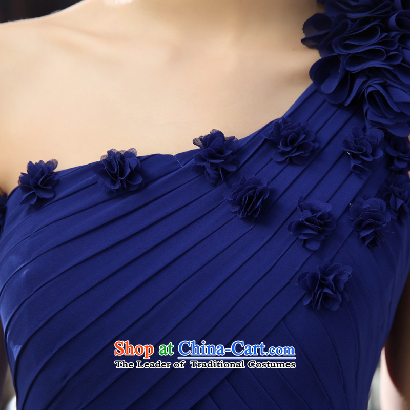 Each new 2015 Connie shoulder blue dress long annual shoulders in summer and autumn Sau San auspices banquet people dress female A  M each JIAONI stephanie () , , , shopping on the Internet