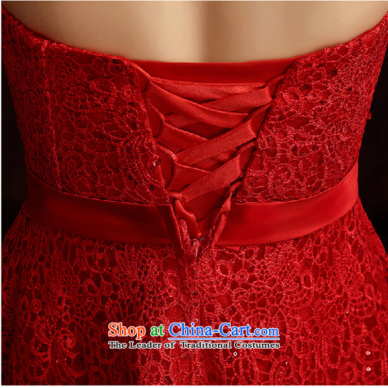 2015 new red short, wipe the chest code pregnant women serving before the bride dress bows long after short spring and summer evening dresses XXL, Red Plain Love bamboo yarn , , , shopping on the Internet