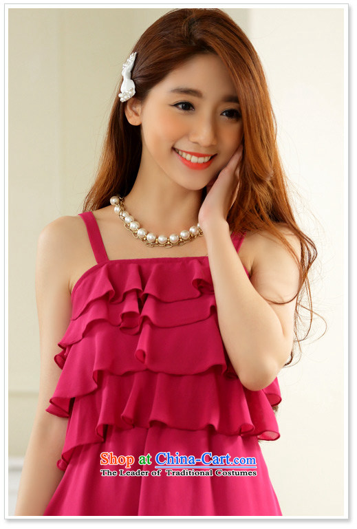 In 2015, the summer JK2 long tails skirt chiffon billowy flounces solid color strap small large dress dresses in Red 2XL recommendations about 155 pictures, prices, brand platters! The elections are supplied in the national character of distribution, so action, buy now enjoy more preferential! As soon as possible.