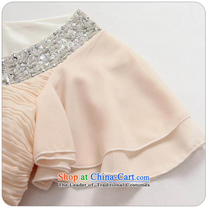 The new 2015 JK2 horn come on-chip V-neck in the Cuff chiffon skirt performances under the auspices of pure color long evening dress champagne color XL recommendations about 135 ,JK2.YY,,, shopping on the Internet