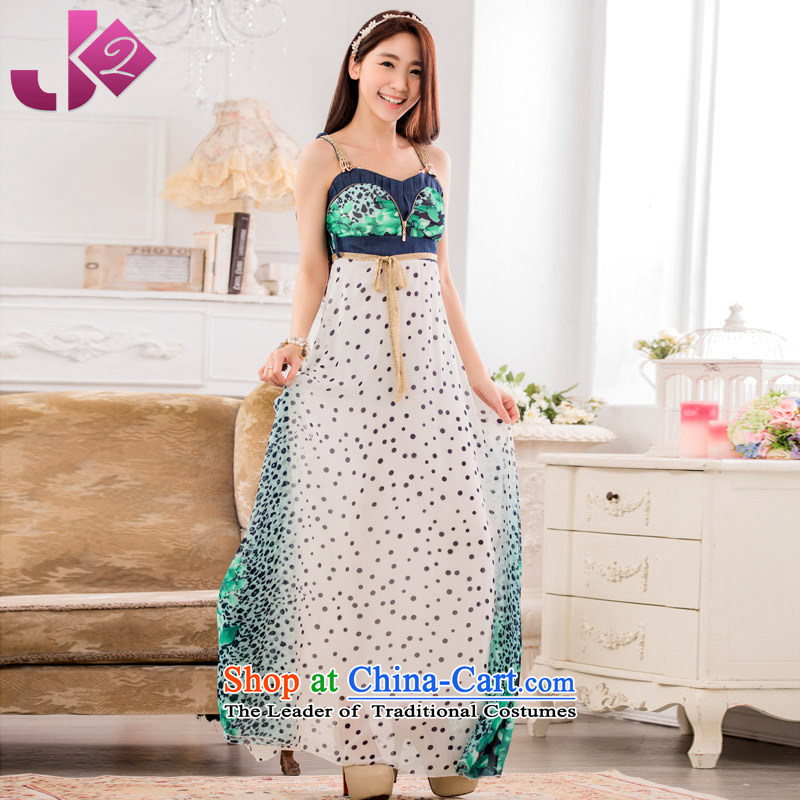 2015 new stylish JK2 wave control point strap dresses chiffon Foutune of large long evening gatherings. Recommendations green dress XL around 922.747 135