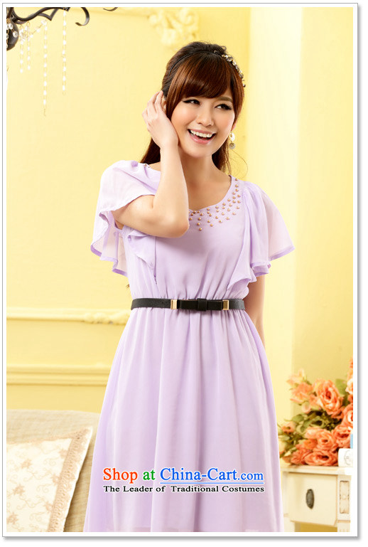 Jk2.yy sweet billowy flounces chiffon elastic waist relaxd dress short-sleeved dresses pure color nail-ju long gown purple XL recommendations about 130 pictures, prices, brand platters! The elections are supplied in the national character of distribution, so action, buy now enjoy more preferential! As soon as possible.