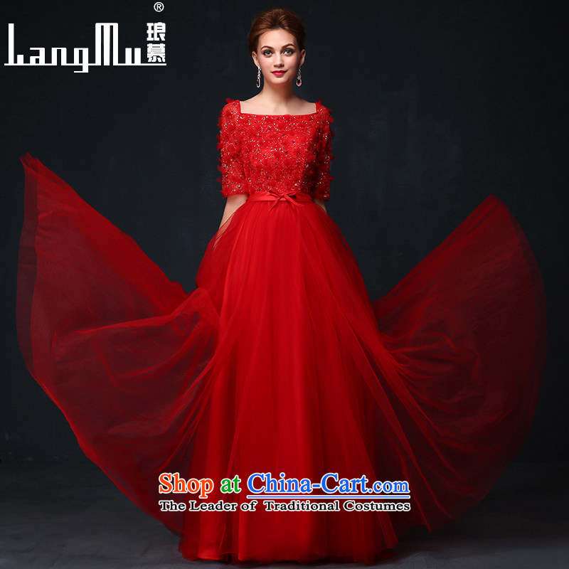 The new 2015 Luang lace Zephyr marriages bows service long evening dresses Sau San red evening summer chinese red聽M