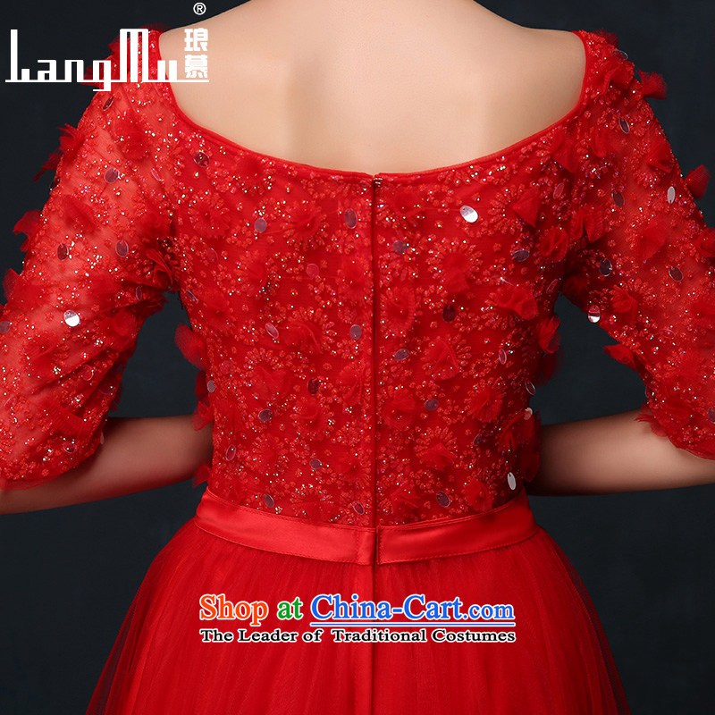 The new 2015 Luang lace Zephyr marriages bows service long evening dresses Sau San red evening summer chinese red M, Luang in , , , shopping on the Internet