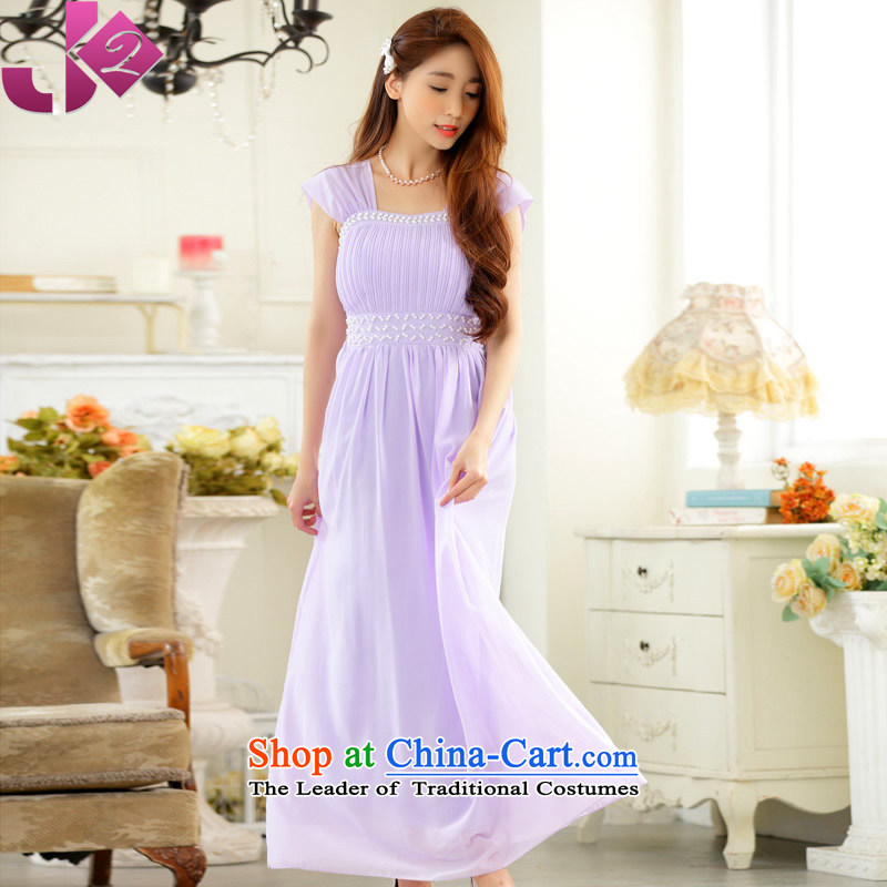 The new summer 2015 JK2 elegant manually staple pearl evening dinner show thick sister xl long chiffon dress skirt pink are recommended 100 yards around 922.747 ,JK2.YY,,, shopping on the Internet