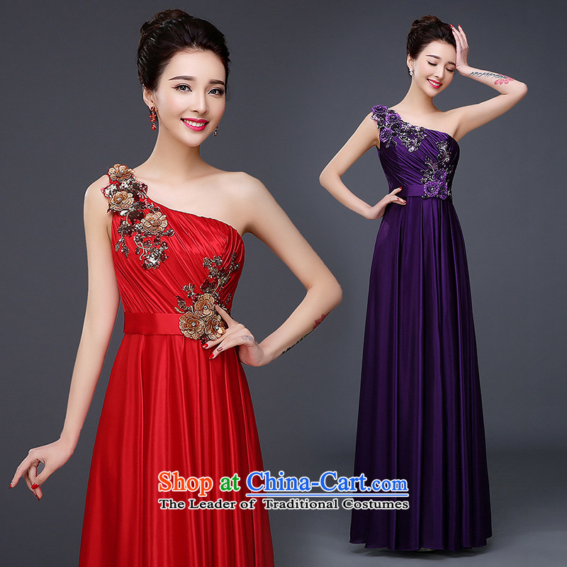 Pure Love bamboo yarn evening dresses 2015 new services during the spring and autumn) Bride bows wedding dress stylish girl red long crowsfoot shoulder dark blue XL, pure love bamboo yarn , , , shopping on the Internet
