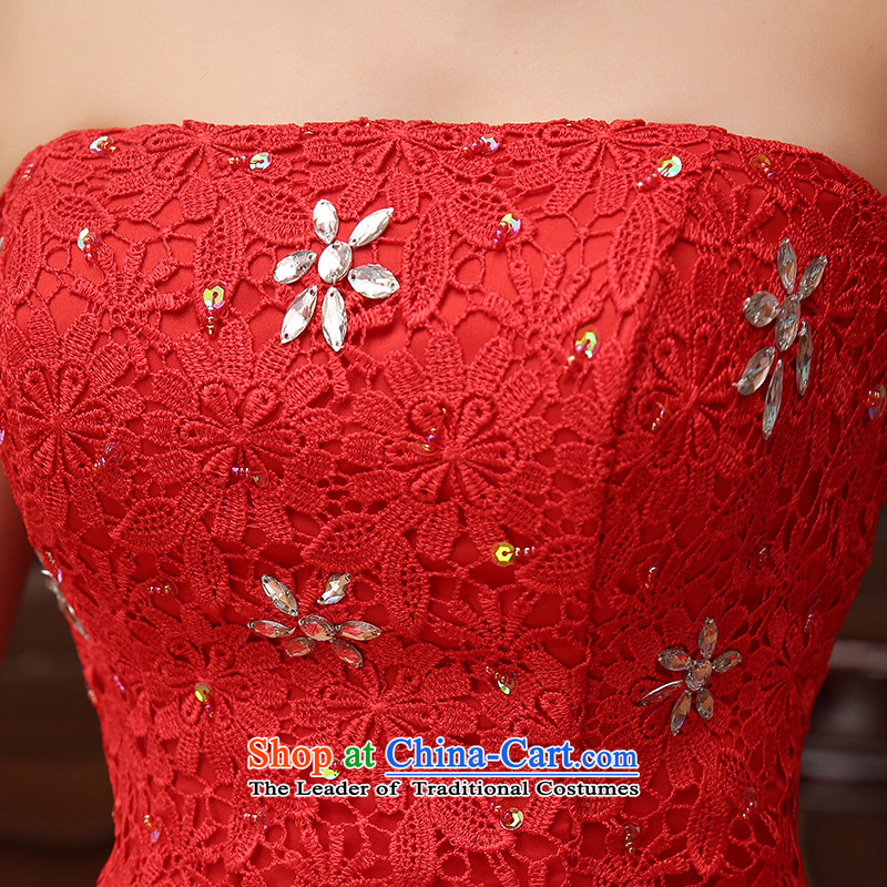 Time Syrian marriages bows to wipe the chest straps red Korean small dress bridesmaid service, evening dresses 2015 New Red Dress Web Red XL, Syria has been pressed time shopping on the Internet