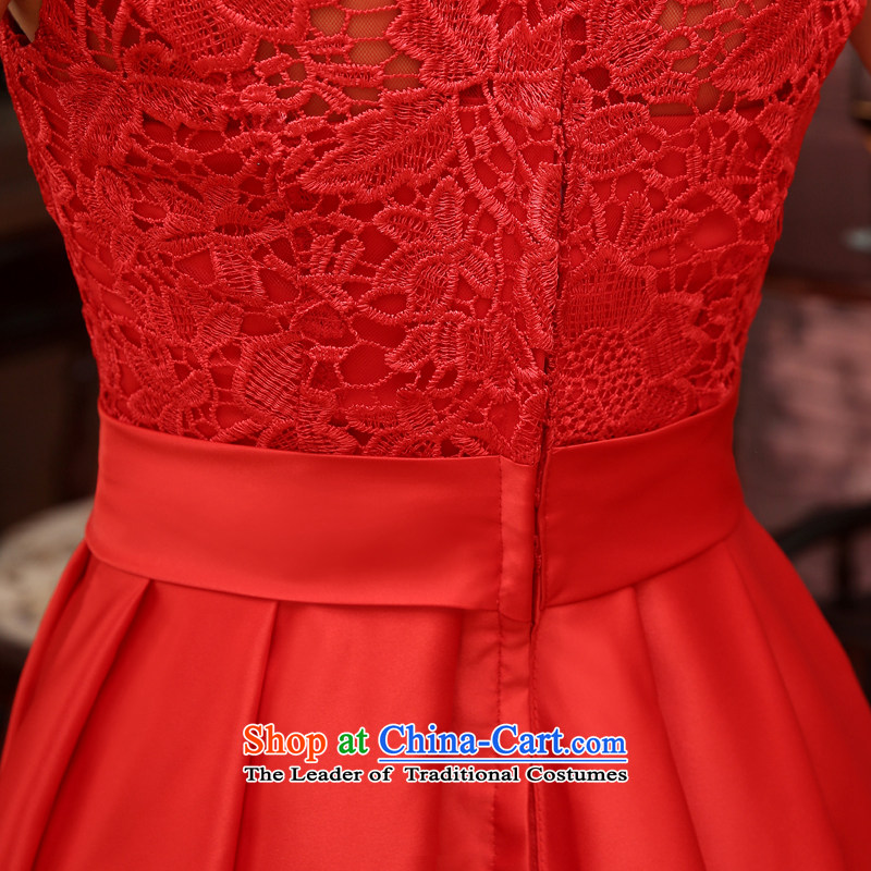 Time Syrian marriages bows Services 2015 new red short) bridesmaid services Korean wedding package booking Sau San shoulder small dress short skirt evening dress red , L, Syria has been pressed time shopping on the Internet