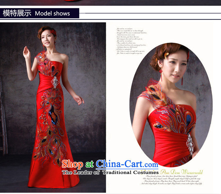 The first white into about bride red crowsfoot bows services long single shoulder evening dresses retro shoulder cheongsam dress qipao Sau San banquet back strap M picture, prices, brand platters! The elections are supplied in the national character of distribution, so action, buy now enjoy more preferential! As soon as possible.