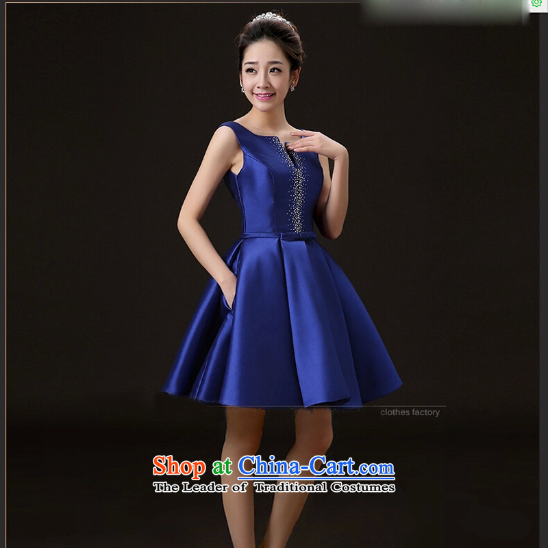 The new 2015 Spring/Summer Wedding dress bride bows services stylish Sau San Crowsfoot Red Dress Short of marriage dress stage performance services royal blue , L, pure love bamboo yarn , , , shopping on the Internet