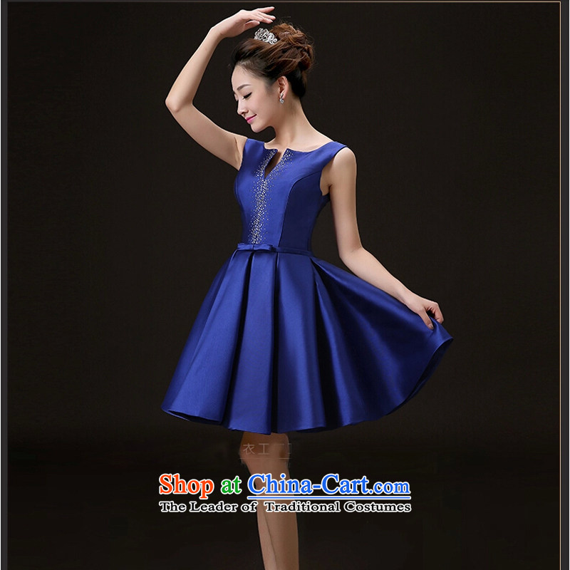 The new 2015 Spring/Summer Wedding dress bride bows services stylish Sau San Crowsfoot Red Dress Short of marriage dress stage performance services royal blue , L, pure love bamboo yarn , , , shopping on the Internet
