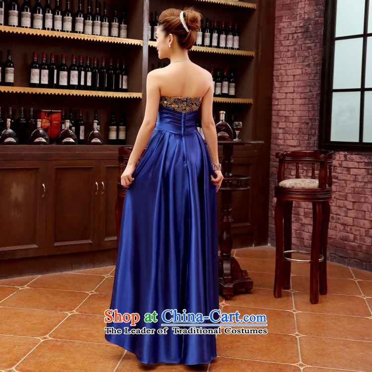 Time Syrian evening dresses 2015 new married women serving Po blue spatula bows chest stylish front stub long after the moderator banquet dress evening dress long blue L picture, prices, brand platters! The elections are supplied in the national character of distribution, so action, buy now enjoy more preferential! As soon as possible.