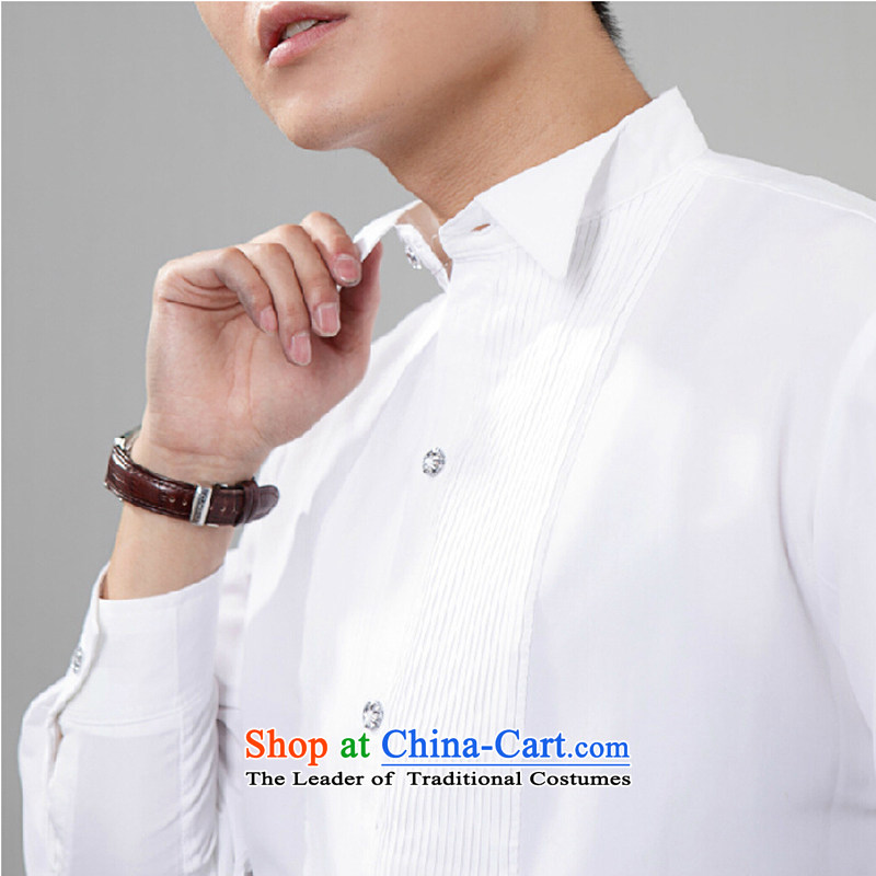 A white long-sleeved boys men will bow shirts and blouses stage choir sing clothing white 40 pure love bamboo yarn , , , shopping on the Internet