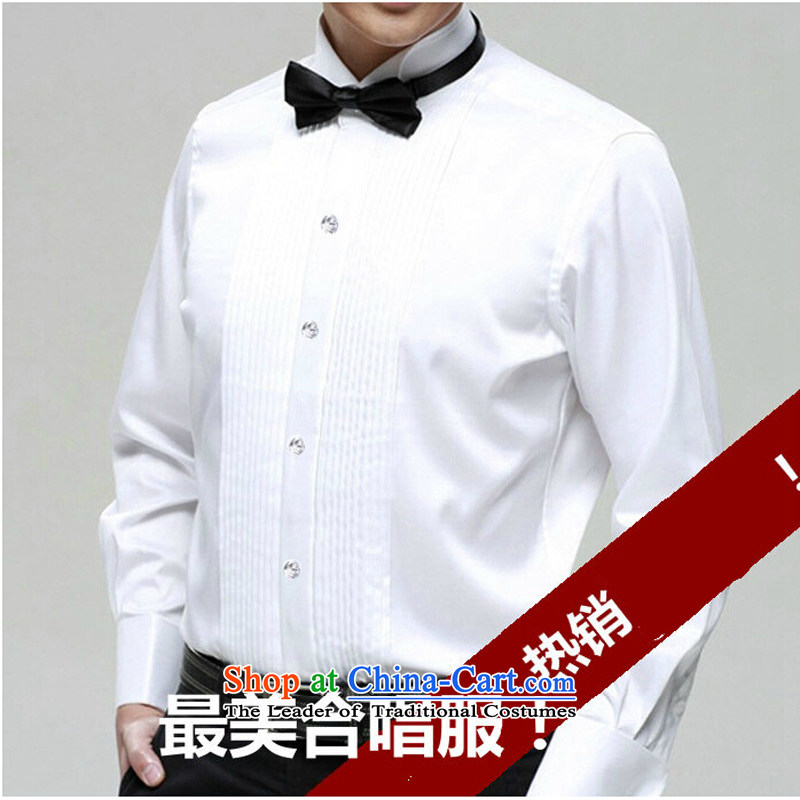 A white long-sleeved boys men will bow shirts and blouses stage choir sing clothing white 40 pure love bamboo yarn , , , shopping on the Internet