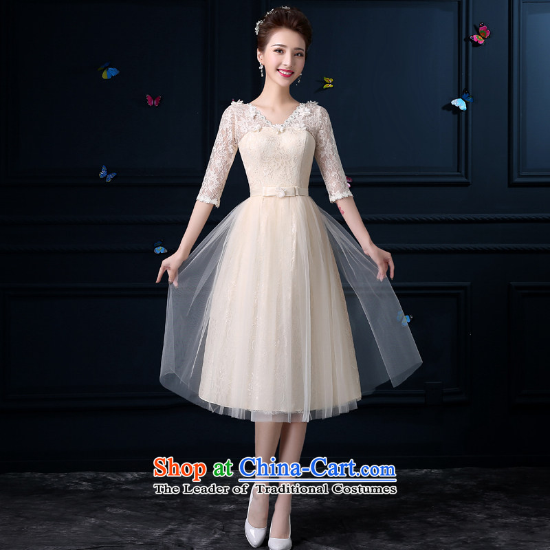 The privilege of serving-leung 2015 new bridesmaid summer wedding dresses serving small in long bridesmaid mission sister skirt dress skirt female V-neck in cuff 2XL, - The privilege of serving-leung , , , shopping on the Internet