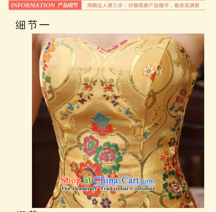 Time Syrian evening dresses 2015 new moderator tail dress gold crowsfoot qipao etiquette evening robes of the dragon, Bridal Services evening drink banquet stage costumes yellow S picture, prices, brand platters! The elections are supplied in the national character of distribution, so action, buy now enjoy more preferential! As soon as possible.