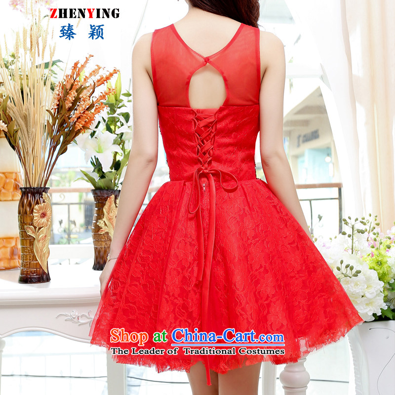 Zen Ying dress female new 2015 lace marriage solemnisation skirt Sau San gauze bridesmaid wedding dresses red S Happy Times (发南美州之夜) , , , shopping on the Internet