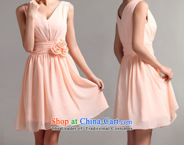 Pure Love bamboo yarn shoulders chiffon short skirt dress lovely short concert bridesmaid marriages bows stylish pale-pink dress summer S picture, prices, brand platters! The elections are supplied in the national character of distribution, so action, buy now enjoy more preferential! As soon as possible.