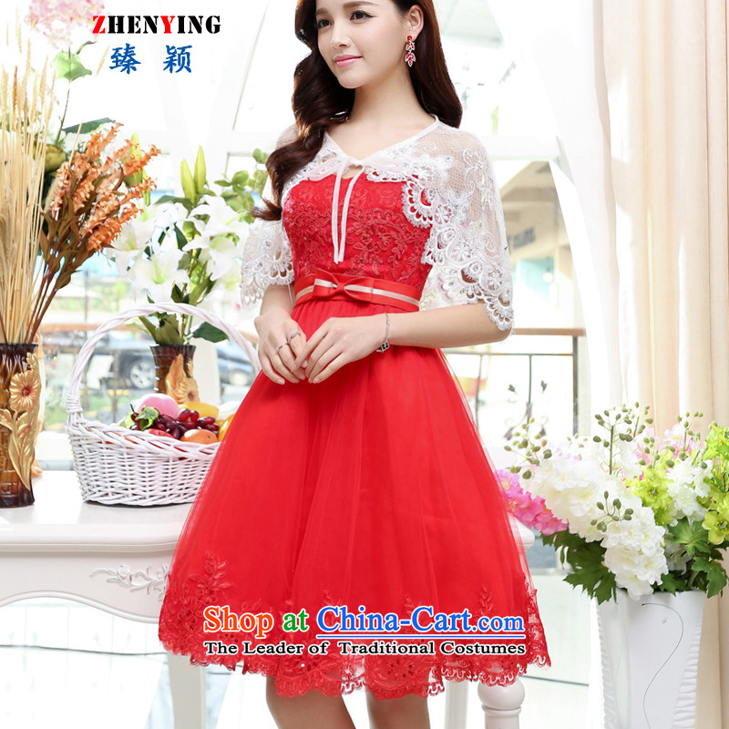 Zen Ying Summer 2015 Mrs female depilation SENSE Breast Foutune of video thin lace wedding dresses with evening dresses temperament Sau San with small Red Shawl M happy times (发南美州之夜) , , , shopping on the Internet