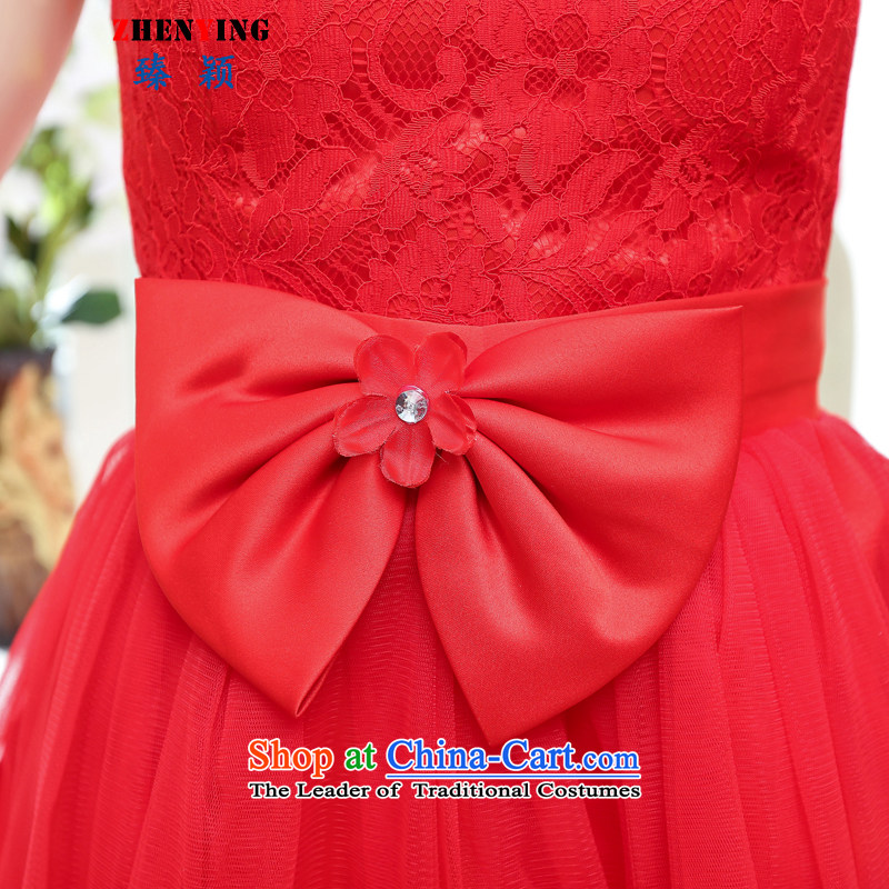 Zen Ying dress female new 2015 Bow Tie bride short, Wedding Dress banquet at night dresses sleeveless short skirt red S Happy Times (发南美州之夜) , , , shopping on the Internet
