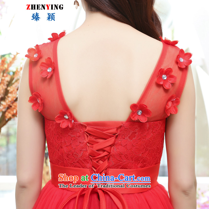 Zen Ying dress female new 2015 Bow Tie bride short, Wedding Dress banquet at night dresses sleeveless short skirt red S Happy Times (发南美州之夜) , , , shopping on the Internet