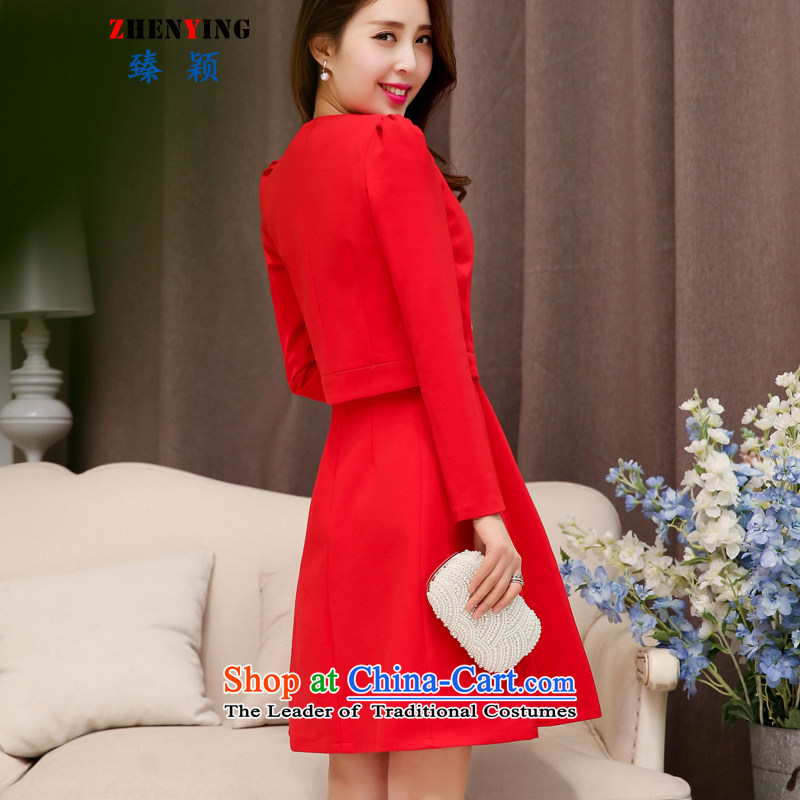 Zen Ying Wedding 2015 autumn and winter new dress code for women married to the bridal dresses pregnant women replacing the door bows services bridesmaid skirt two kits XXL, red happy times (发南美州之夜) , , , shopping on the Internet