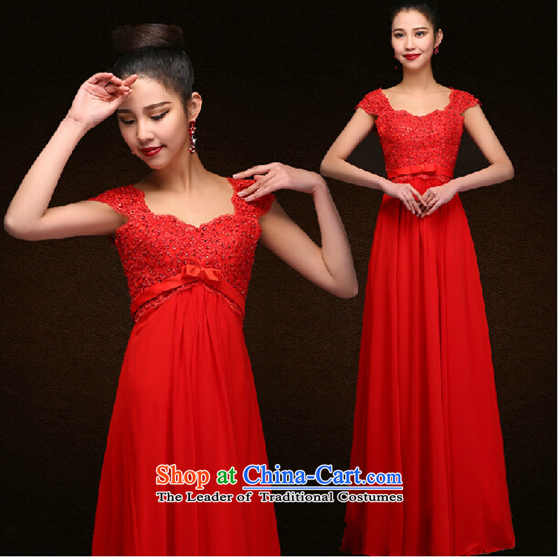 Pure Love bamboo yarn bows to the new Korean 2015 Red pregnant women wedding long bride wedding dress banquet evening dress) , L, normal summer female plain love bamboo yarn , , , shopping on the Internet
