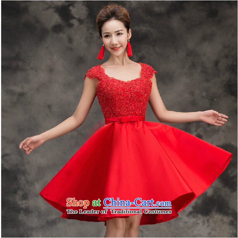 Pure Love bamboo yarn bows to the new Korean 2015 Red pregnant women wedding long bride wedding dress banquet evening dress) , L, normal summer female plain love bamboo yarn , , , shopping on the Internet