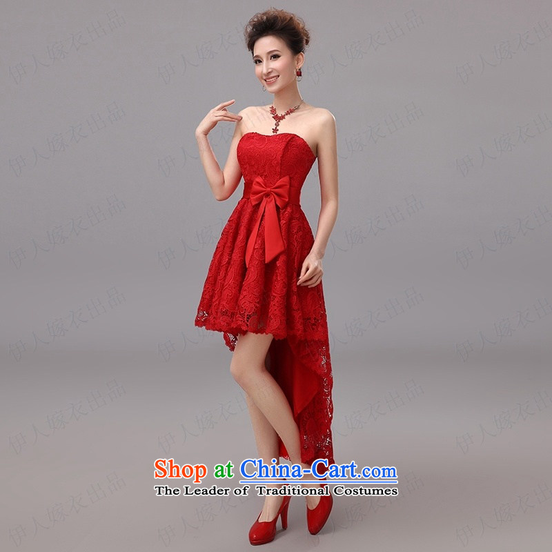 Pure Love bamboo yarn moisture lace Dress Short long after the former Sau San legs fine small dress bridesmaid dress stars will wipe chest dress stage costumes red XL, pure love bamboo yarn , , , shopping on the Internet