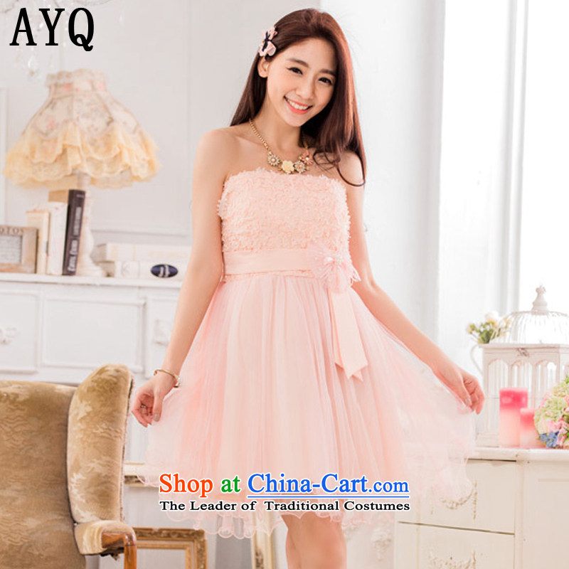 Hiv has been qi sweet lei mesh yarn sister skirt show small dress bow tie larger evening dress?code is pink T9733A-1 F