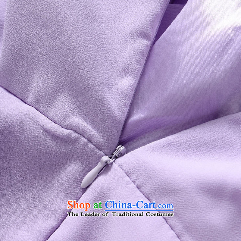 Hiv has a bright and elegant Qi Chest Foutune of Princess skirt omelet before large chiffon dress dresses T9833A-1  XXXL, purple HIV has been qi (aiyaqi) , , , shopping on the Internet