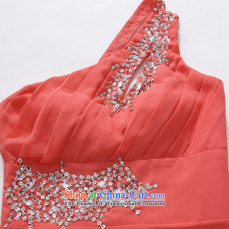 Hiv has been qi high-end dinner performances conducted dress stylish shoulder manually staple pearl chiffon long evening dresses T9633A-1 orange XXXL, HIV has been qi (aiyaqi) , , , shopping on the Internet