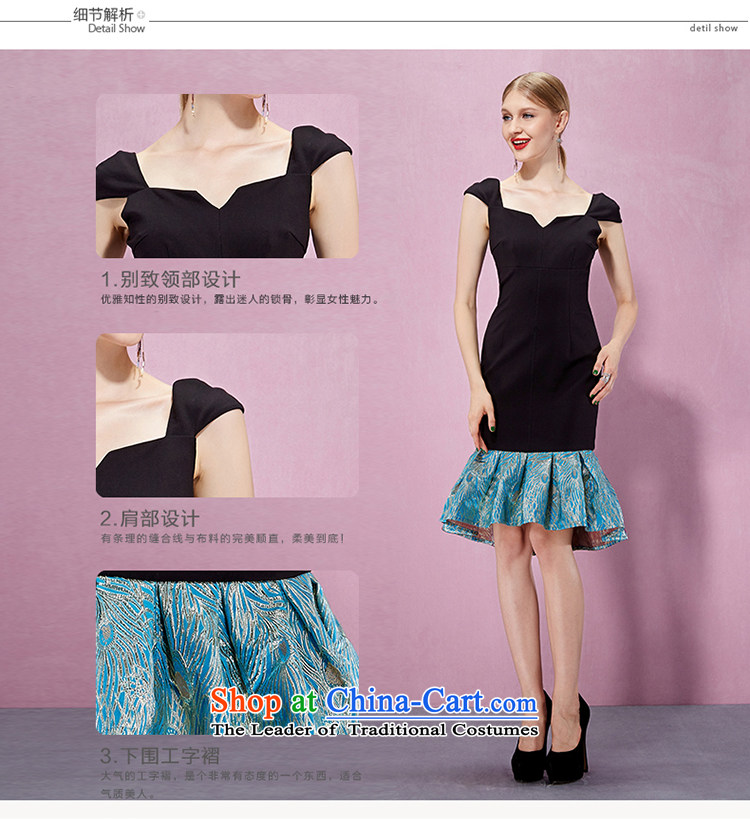 Yi Ge lire aristocratic temperament knocked color stitching Foutune of Sau San video thin crowsfoot dress dresses black 61086 S picture, prices, brand platters! The elections are supplied in the national character of distribution, so action, buy now enjoy more preferential! As soon as possible.