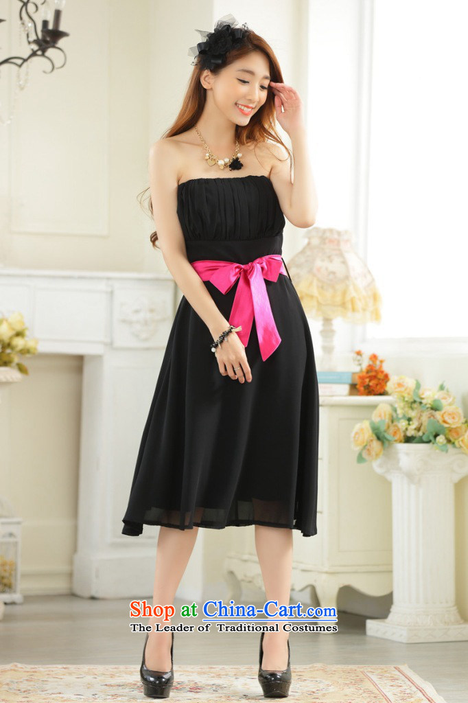 Hiv has a minimalist style with Qi chest large color plane belt chiffon dinner show dress dresses T9930A-1  XXXL black picture, prices, brand platters! The elections are supplied in the national character of distribution, so action, buy now enjoy more preferential! As soon as possible.