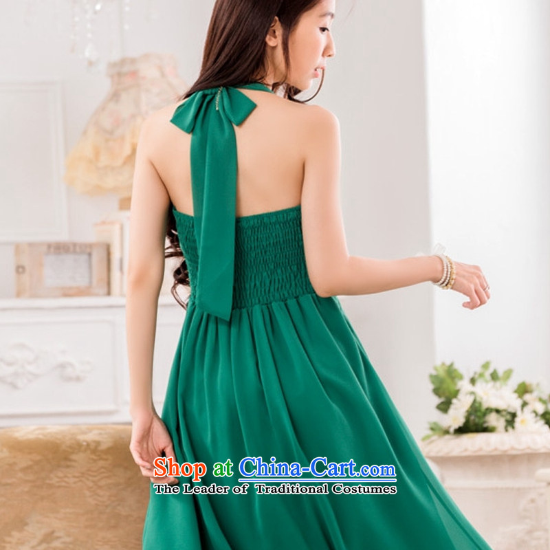 Hiv has been qi sexy V-neck a bright pearl of staple manually drill upscale chiffon evening dress small dress dresses T9632A-1  XXL, green HIV has been qi (aiyaqi) , , , shopping on the Internet