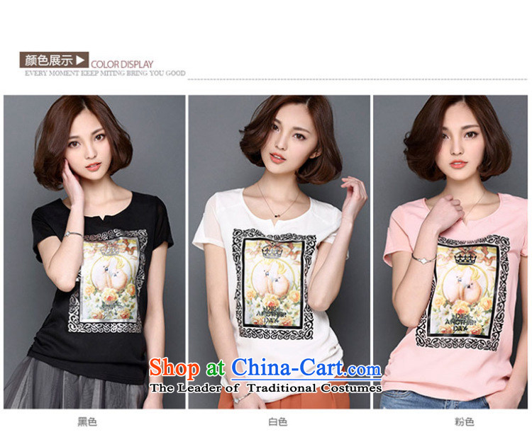 Korea Pu esher  nearly 2015 Korean large relaxd dress thick mm Sau San 3D Vision stamp short-sleeved T-shirt, forming the shirt gauze White XL Photo, prices, brand platters! The elections are supplied in the national character of distribution, so action, buy now enjoy more preferential! As soon as possible.